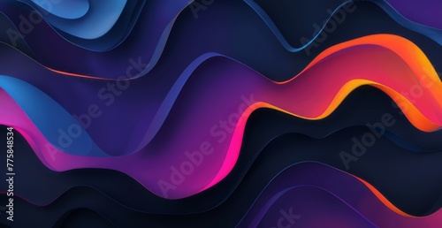 Abstract colorful fluid shapes on a dark background