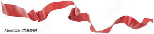 Smooth ribbon isolated on transparent background. 3d render.