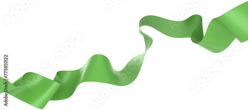 Smooth ribbon isolated on transparent background. 3d render.