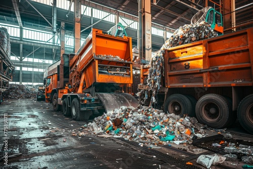 garbage recycling plant on truck