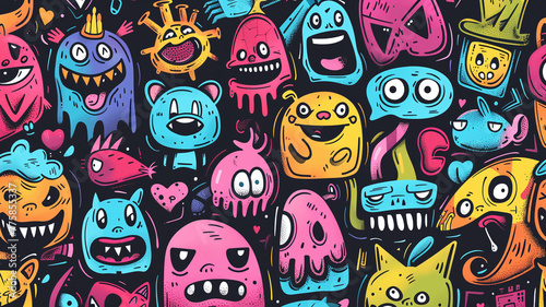 Colorful Collection of Cartoon Monster Characters