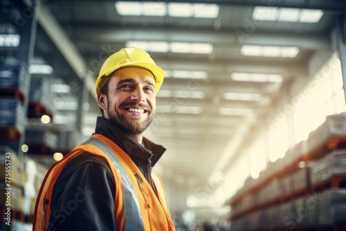 Wallpaper Mural Portrait of Happy male factory manager,Smiling worker standing with arms crossed, Torontodigital.ca