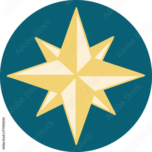 iconic tattoo style image of a star