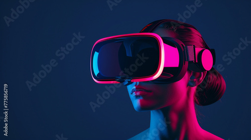 a woman wearing a pair of virtual reality glasses