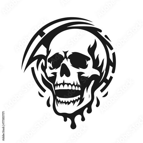 Realistic human skulls front and side views set isolated on white background vector illustration
