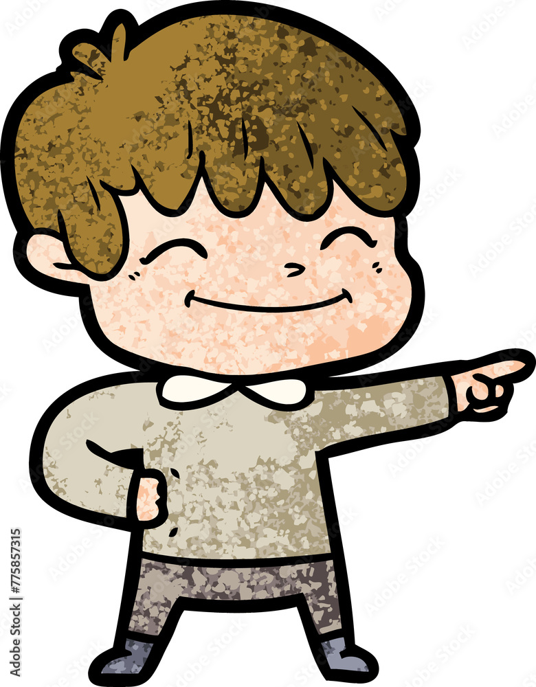 Obraz premium cartoon happy boy