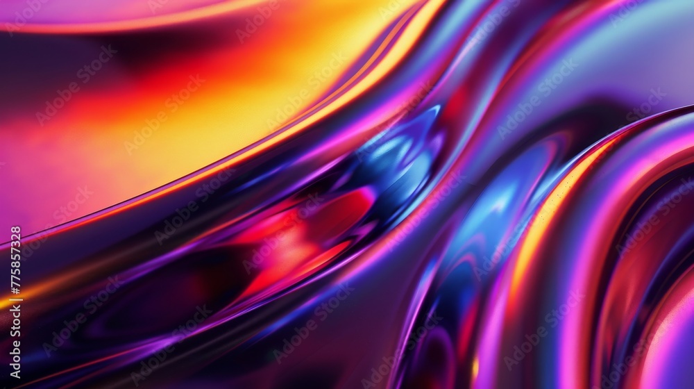 abstract chrome liquid metallic rainbow reflection background