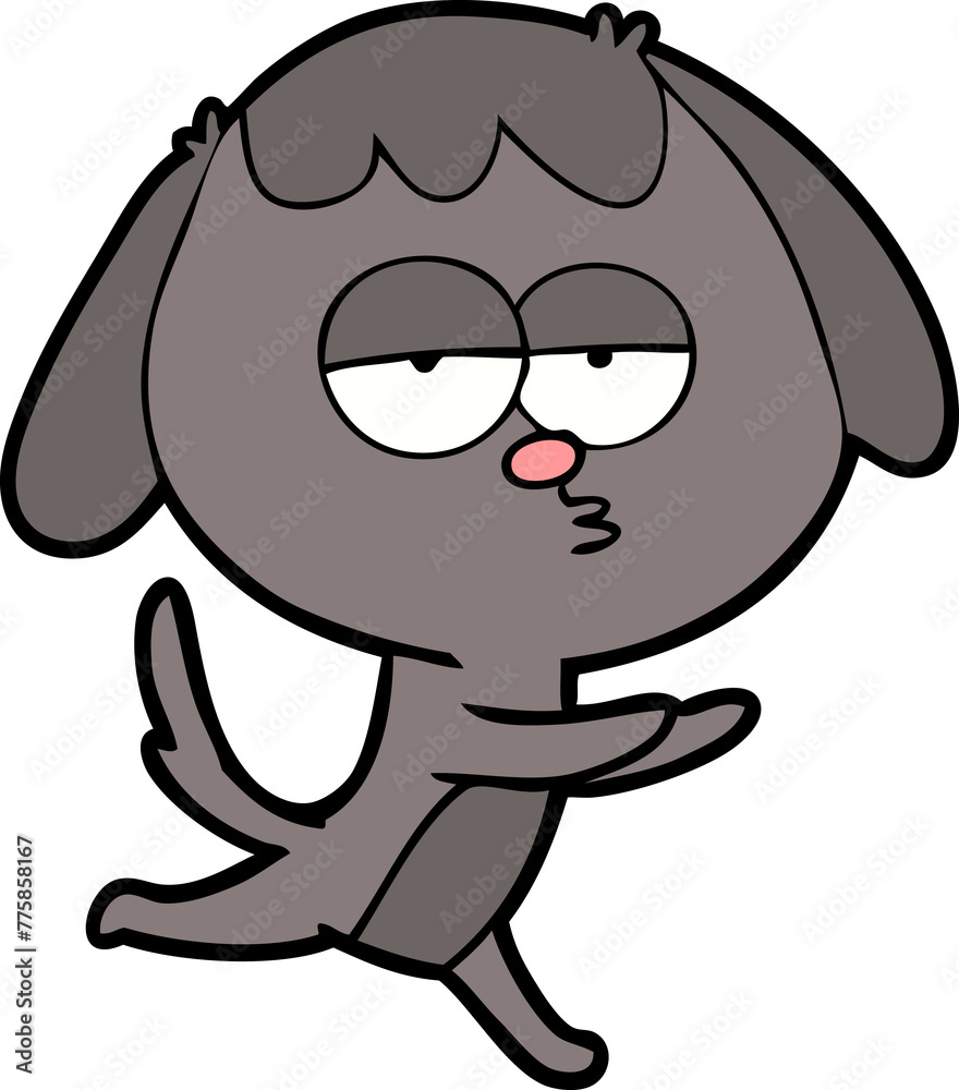 cartoon bored dog running cartoon bored dog running