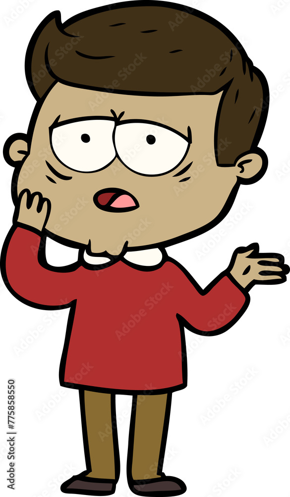 cartoon tired man cartoon tired man
