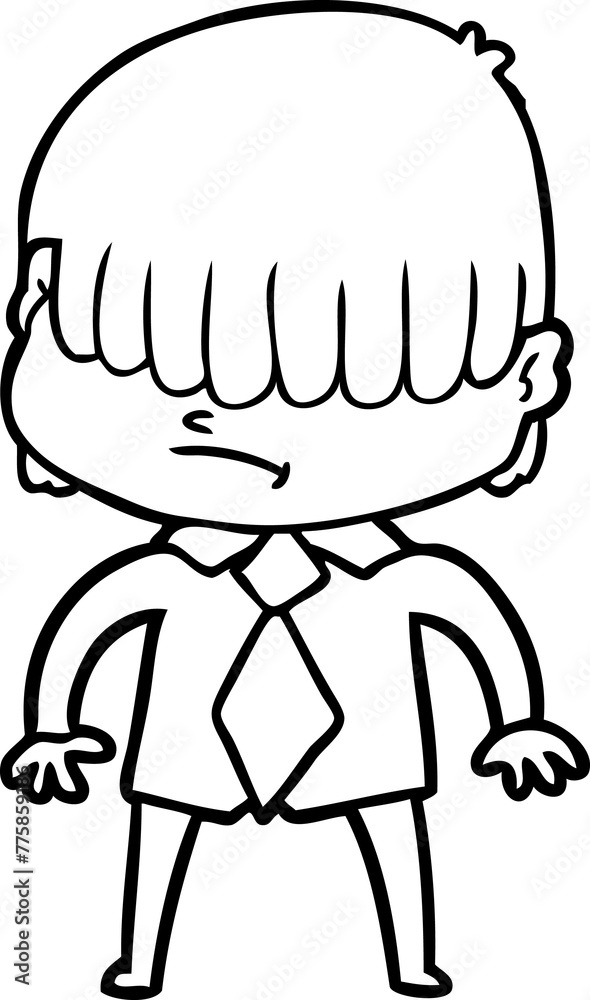 cartoon boy with untidy hair cartoon boy with untidy hair