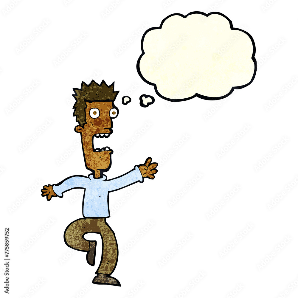 cartoon shrieking man with thought bubble cartoon shrieking man with thought bubble