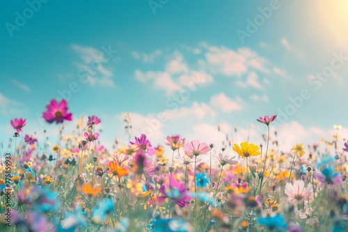 Radiant Spring Meadow Brimming with Wildflowers © Ilia Nesolenyi