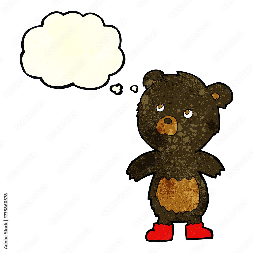 cartoon cute little bear with thought bubble cartoon cute little bear with thought bubble