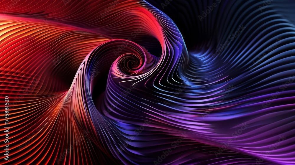 abstract colorful line swirl on black background abstract colorful line swirl on black background