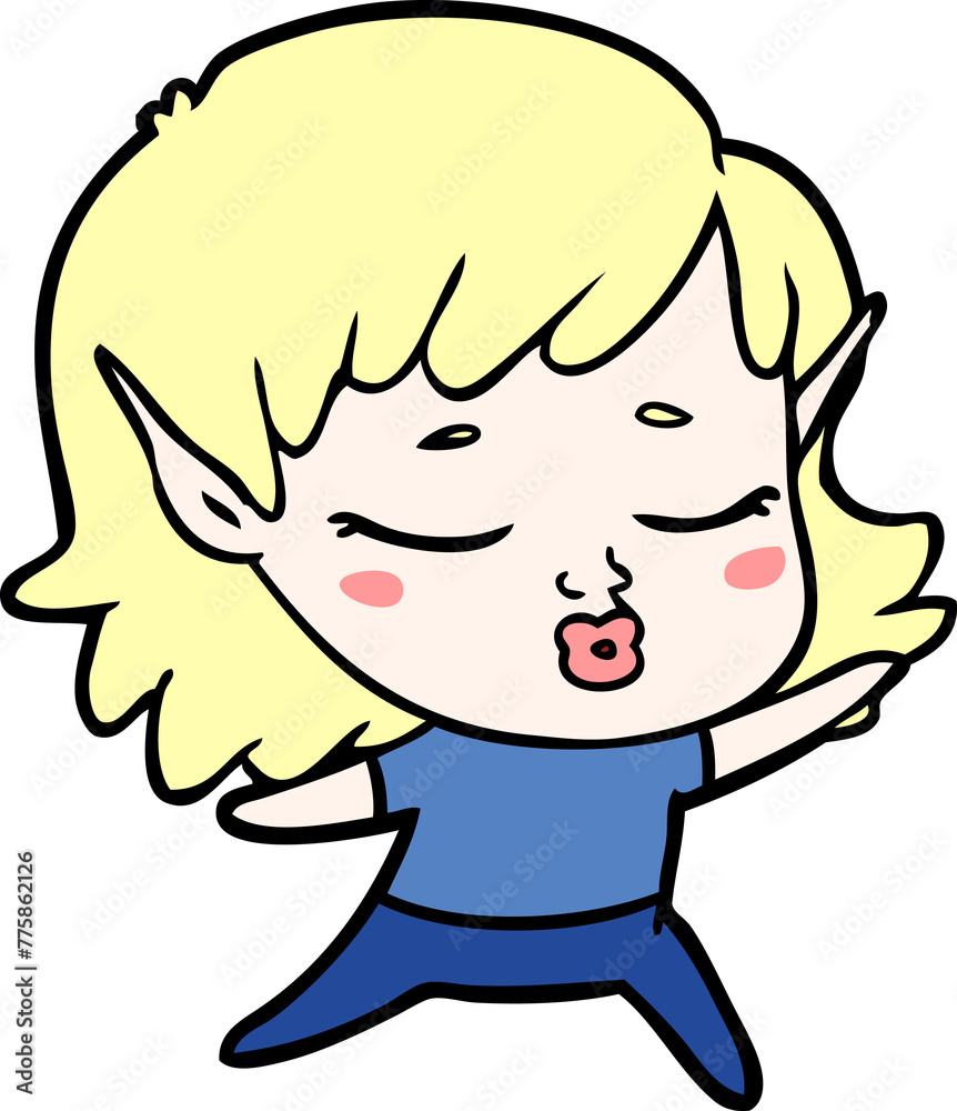 pretty cartoon elf girl pretty cartoon elf girl
