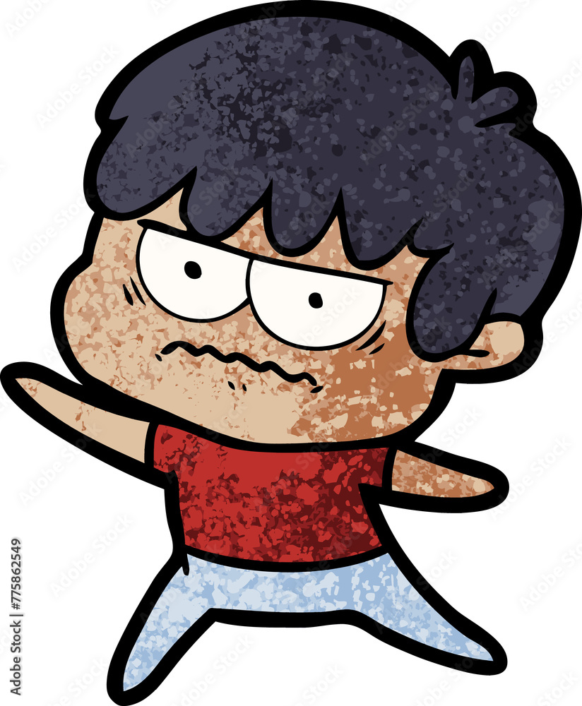 Obraz premium annoyed cartoon boy