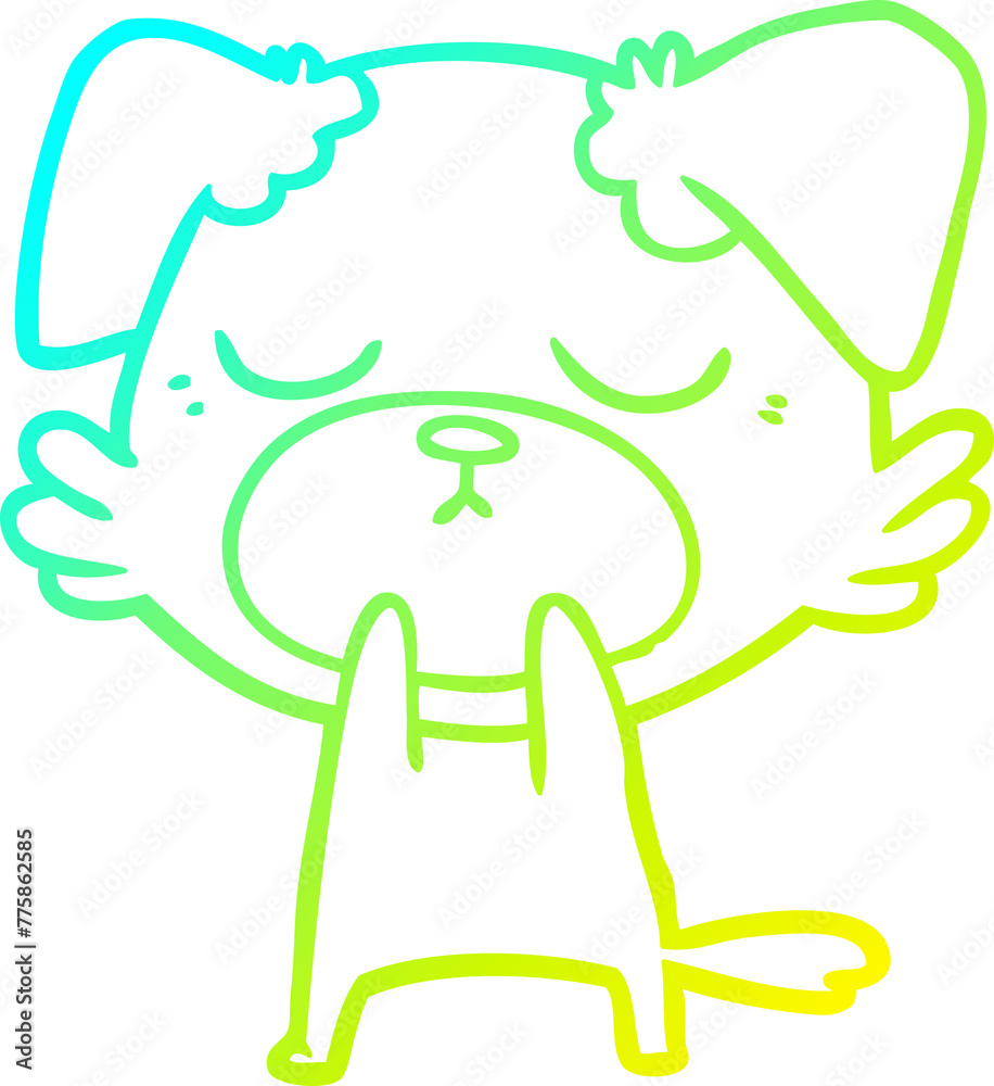 cold gradient line drawing of a cute cartoon dog cold gradient line drawing of a cute cartoon dog