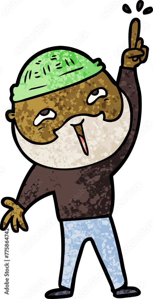 Fototapeta premium cartoon happy bearded man
