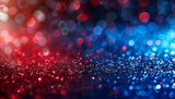 Abstract Bokeh Lights with Red and Blue Gradient, Festive Mood