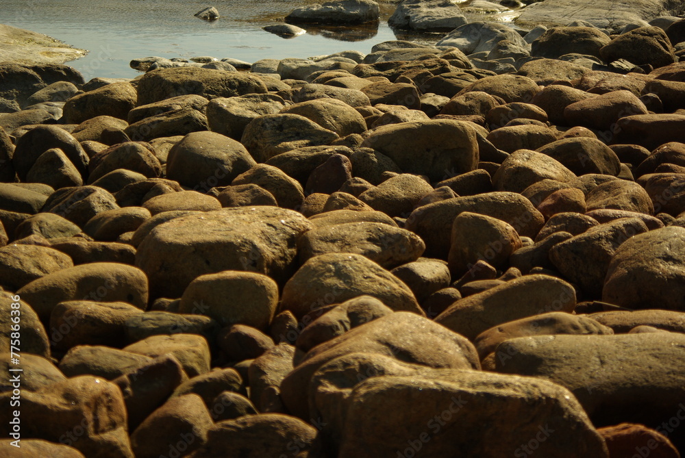 Fototapeta premium Photo of stones on the beach.