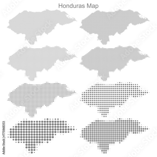 Honduras Dotted map in different dot sizes