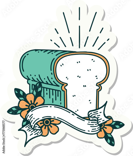 sticker of a tattoo style loaf of bread