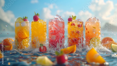 A vibrant advertisement for a refreshing new soft drink 