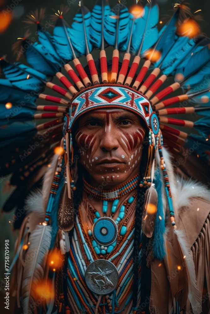 Native American in Traditional Regalia