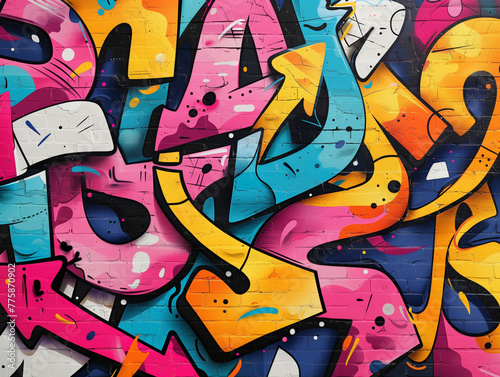 Urban Expression  Colorful Graffiti Art Pattern
