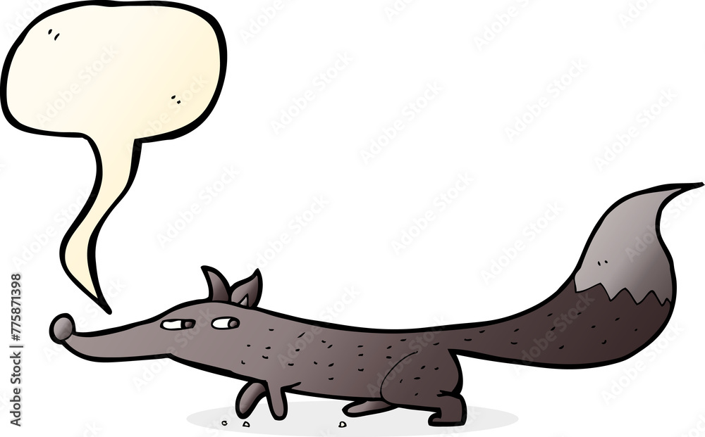 cartoon little fox with speech bubble cartoon little fox with speech bubble