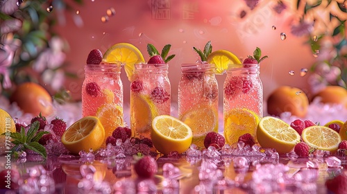 A vibrant advertisement for a refreshing new soft drink  