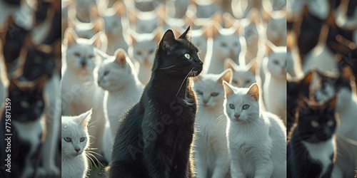 Black and white cats, generative ai