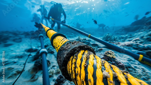 Underwater cable.