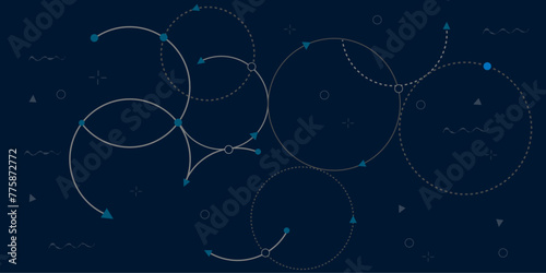 Vectors Geometric blue circuit dots and lines connection for communication technology and social network concept background.