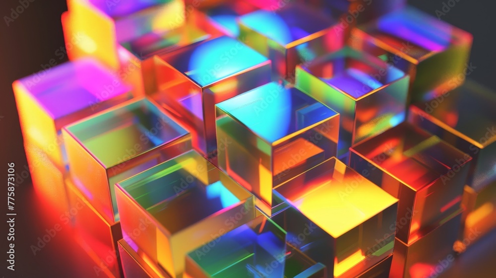 abstract colored glass cube blocks background abstract colored glass cube blocks background