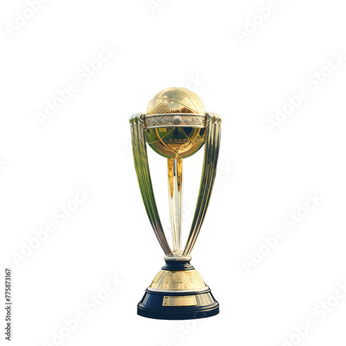 illustration of cricket world cup trophy, Isolated on transparent PNG background, Generative ai