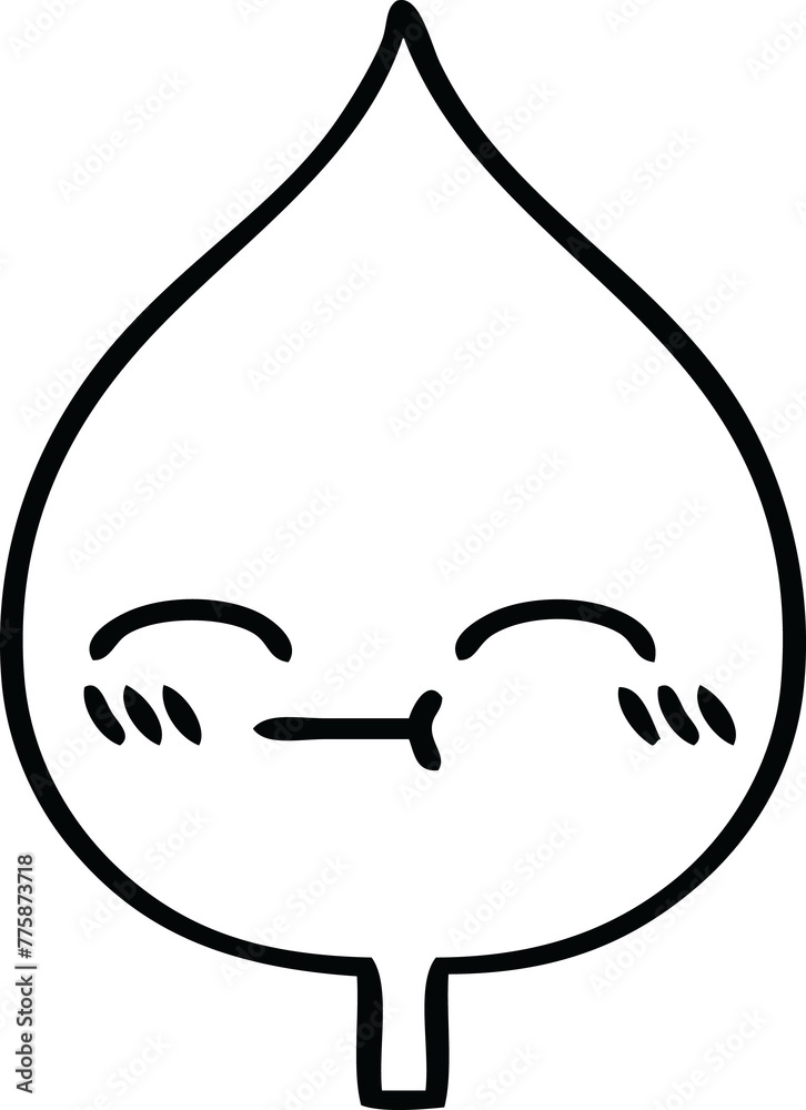 line drawing cartoon of a expressional leaf line drawing cartoon of a expressional leaf