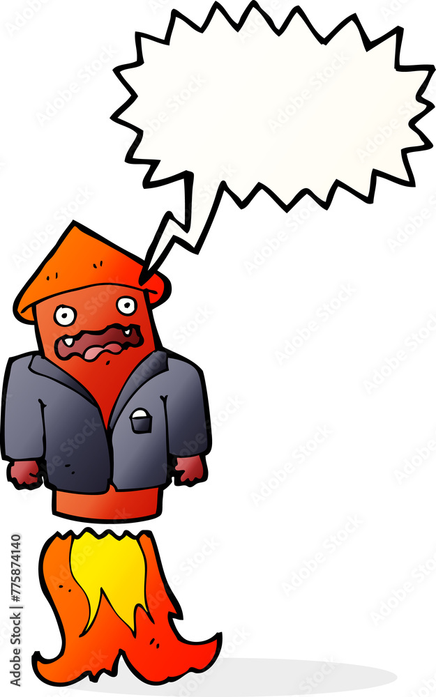 cartoon firework in business suit with speech bubble cartoon firework in business suit with speech bubble