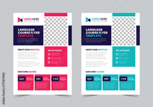 Modern Language Course Flyer Template | A4 | Print Ready