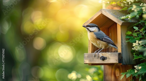 bird house on a branch. Generative AI