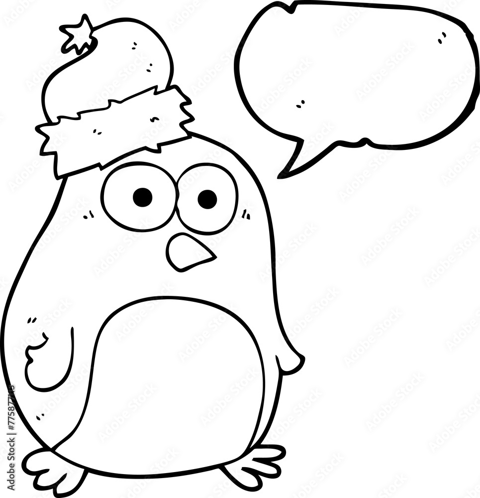 freehand drawn speech bubble cartoon penguin freehand drawn speech bubble cartoon penguin