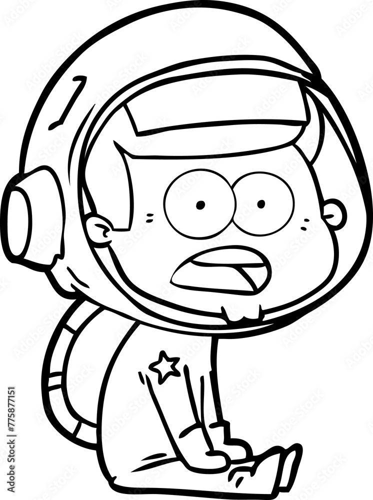 cartoon surprised astronaut