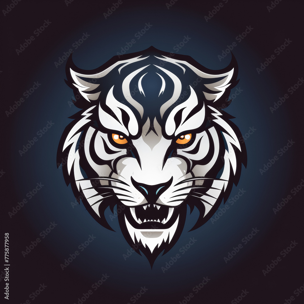 Logo illustration, vector, simple, Tiger --no text --chaos 30 --style raw --stylize 250 Job ID: 869170b5-00a5-4c11-abf7-f5609eaea086