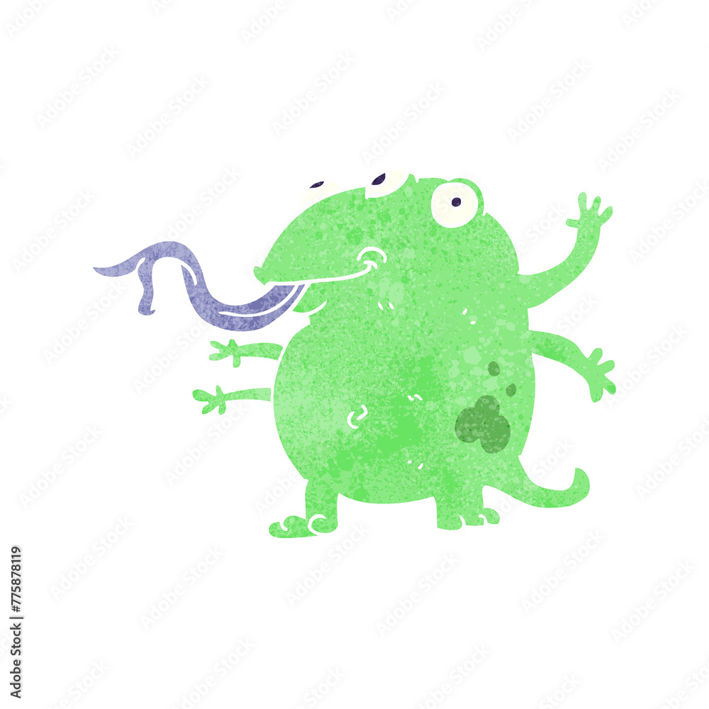 freehand retro cartoon alien freehand retro cartoon alien