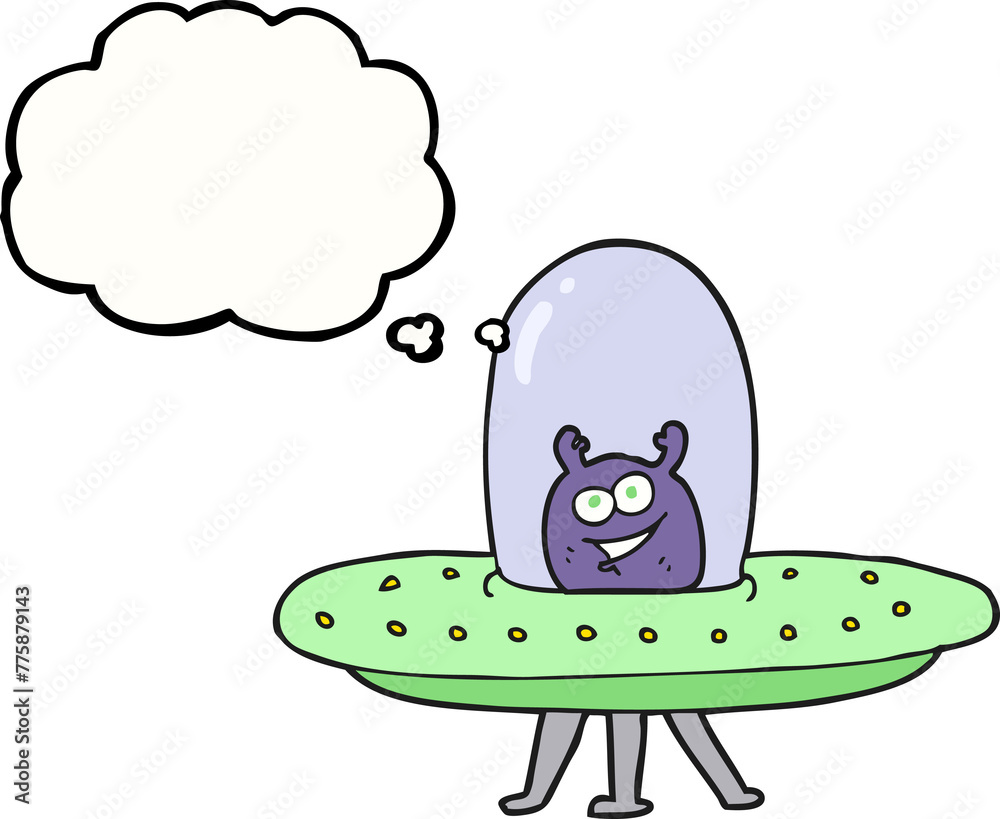 freehand drawn thought bubble cartoon space alien freehand drawn thought bubble cartoon space alien