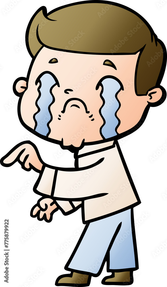 cartoon man crying