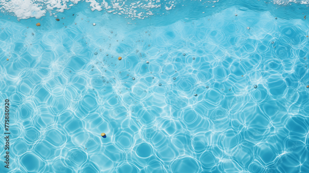 Obraz premium Refreshing Swimming Pool Water Texture with Bubbles and Ripples