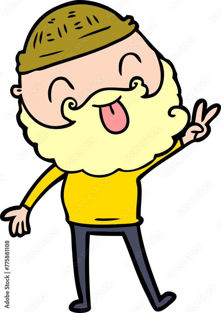 man with beard giving peace sign man with beard giving peace sign