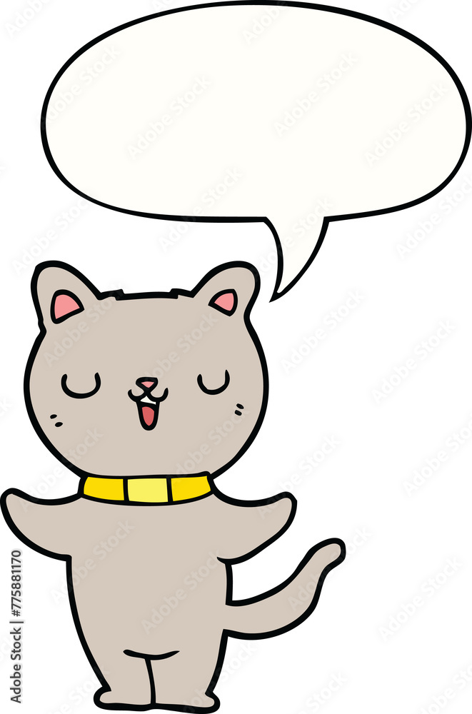 cartoon cat with speech bubble cartoon cat with speech bubble