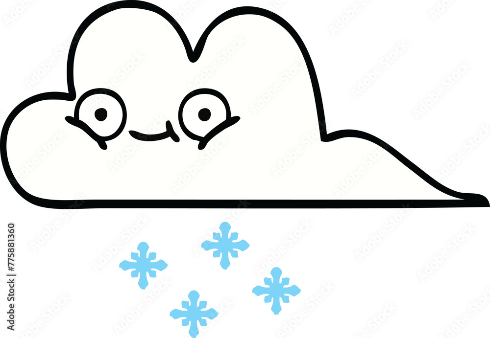 cute cartoon of a snow cloud cute cartoon of a snow cloud